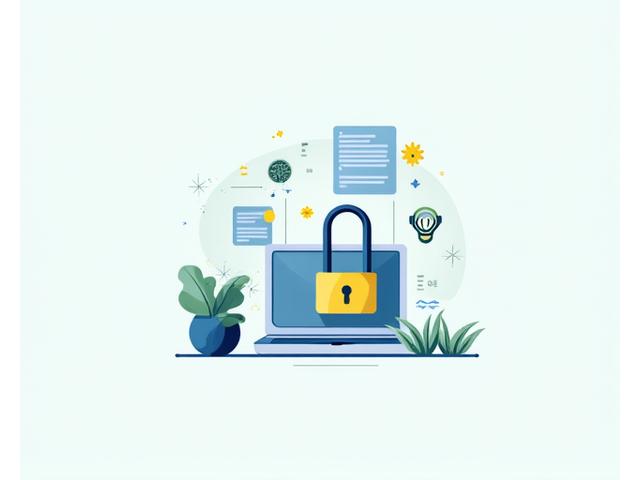 Illustration de droits d'auteur sous forme de cadenas sur des documents et symboles numériques.